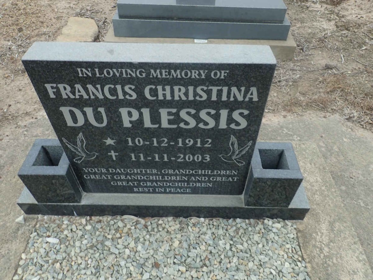 PLESSIS Francis Christina, du 1912-2003