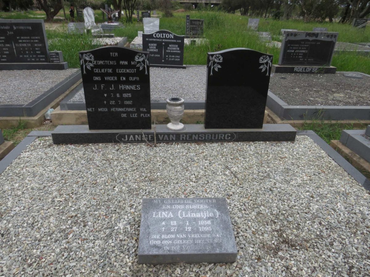 RENSBURG J.F.J., Janse van 1925-1982 :: JANSE VAN RENSBURG Lina 1956-1995