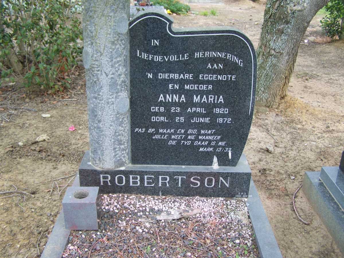 ROBERTSON Anna Maria 1920-1972