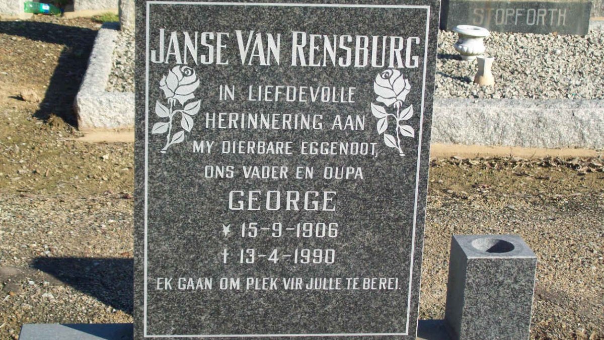 RENSBURG George, Janse van 1906-1990