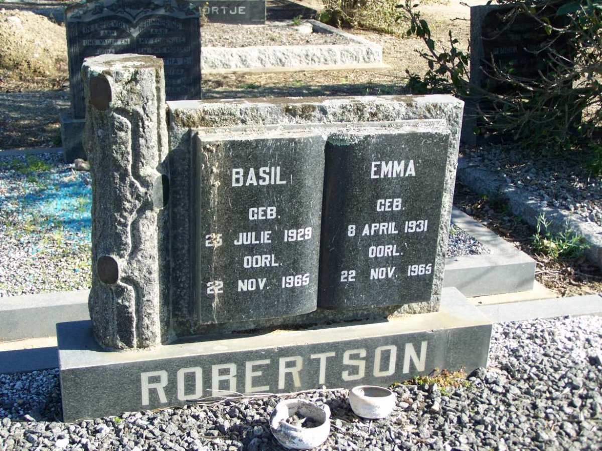 ROBERTSON Basil 1929-1965 &amp; Emma 1931-1965