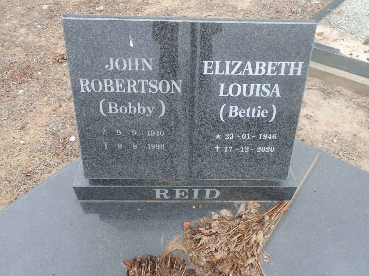 REID John Robertson 1940-1998 & Elizabeth Louisa 1946-2020