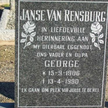 RENSBURG George, Janse van 1906-1990
