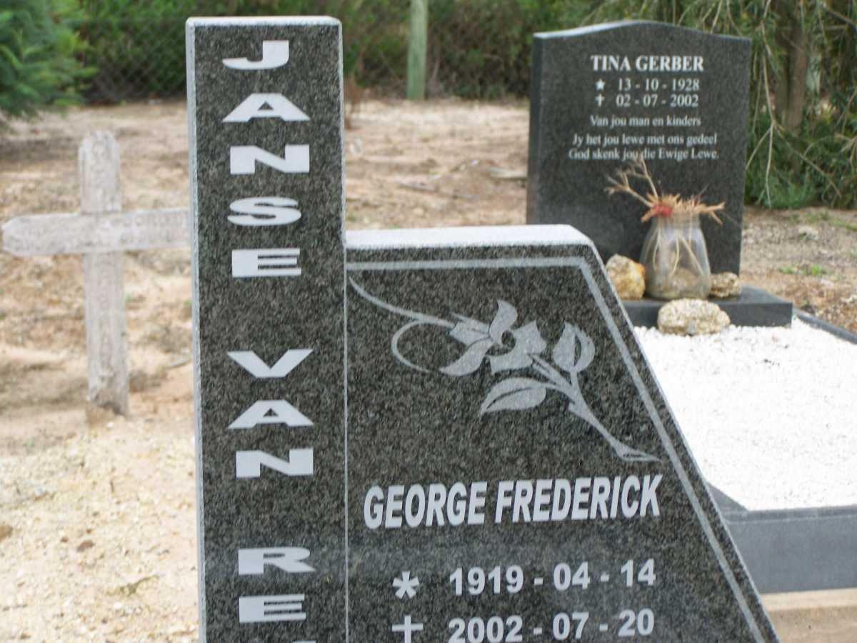 RENSBURG George Frederik, Janse van 1919 2002 &amp; Frieda Helena 1923-2005