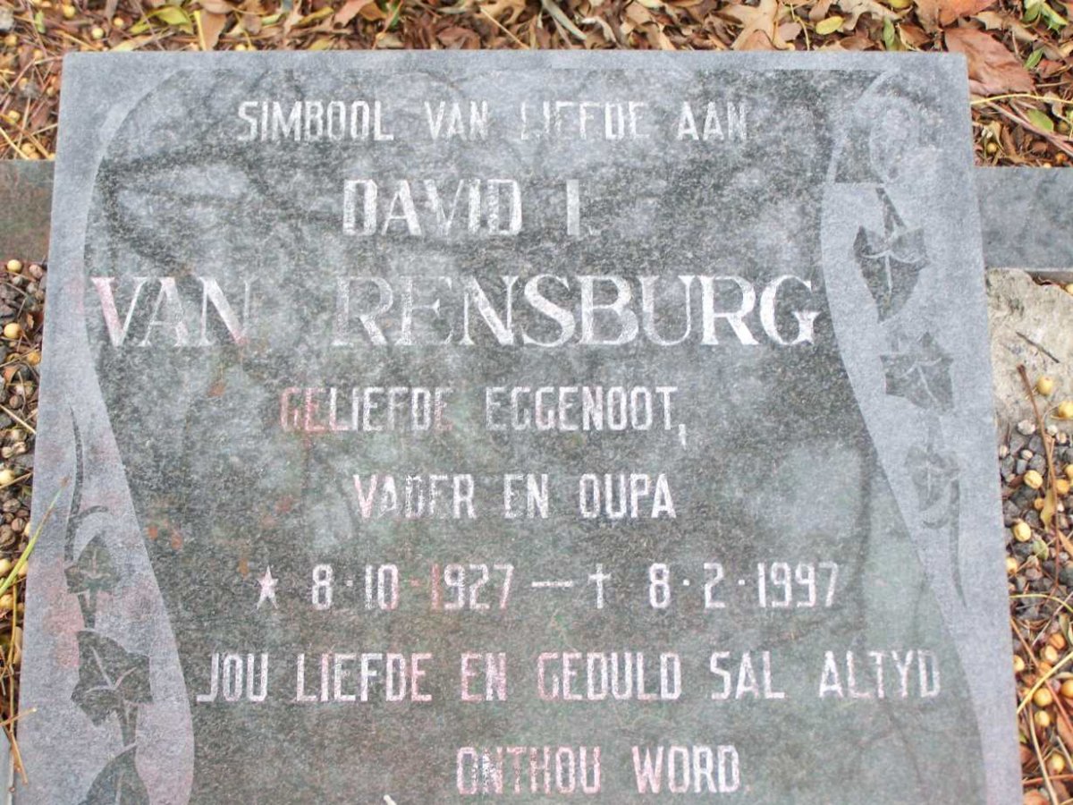 RENSBURG David I, van 1927-1997