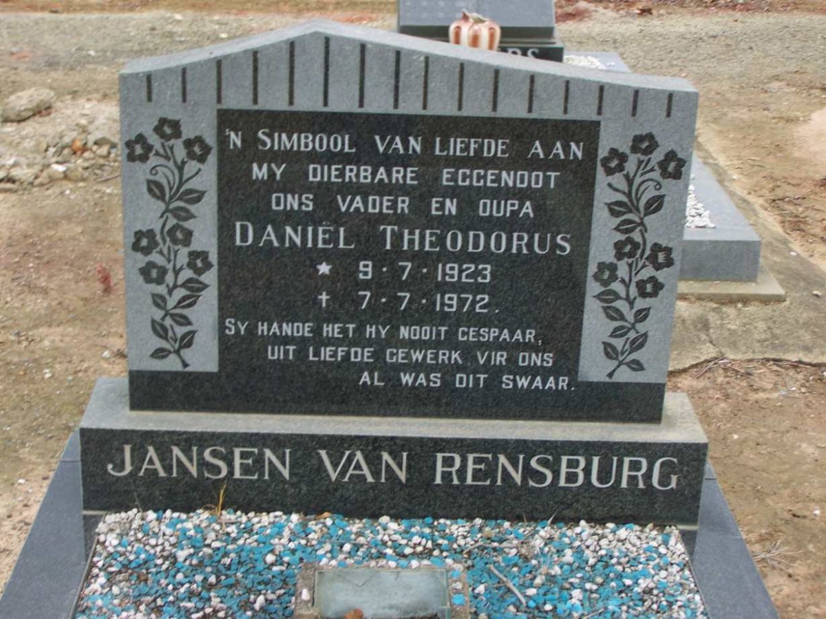 RENSBURG Daniel Theodorus, Janse van 1923-1972