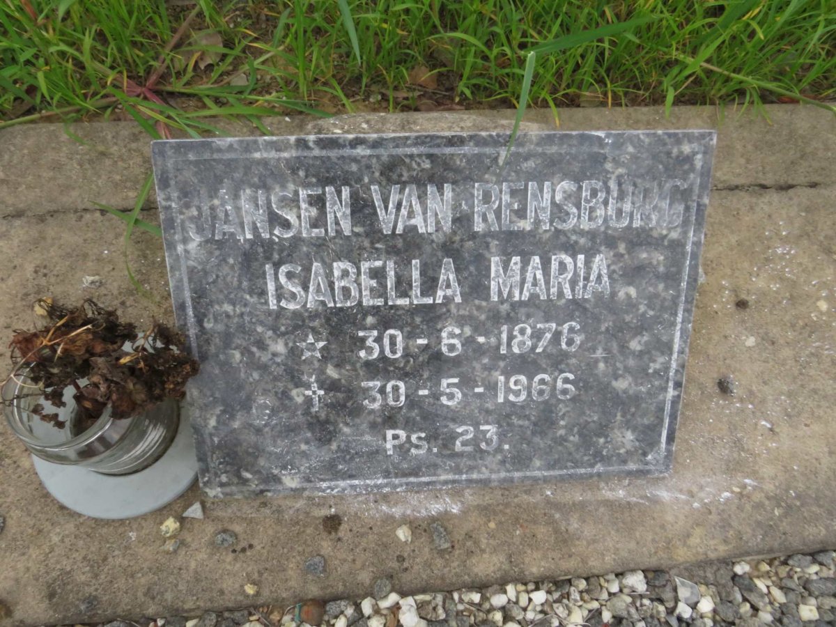 RENSBURG Isabella Maria, Jansen van 1876-1966