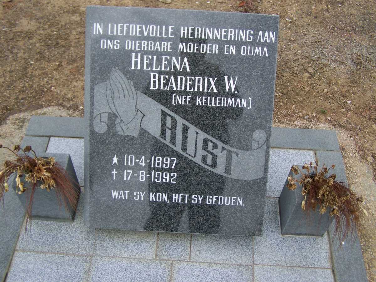 RUST Helena Beaderix W. nee KELLERMAN 1897-1992
