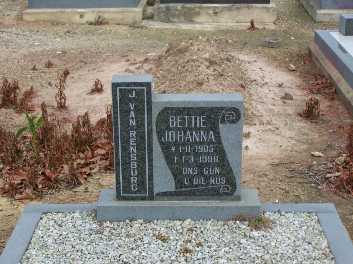 RENSBURG Bettie Johanna, J. van 1905-1990