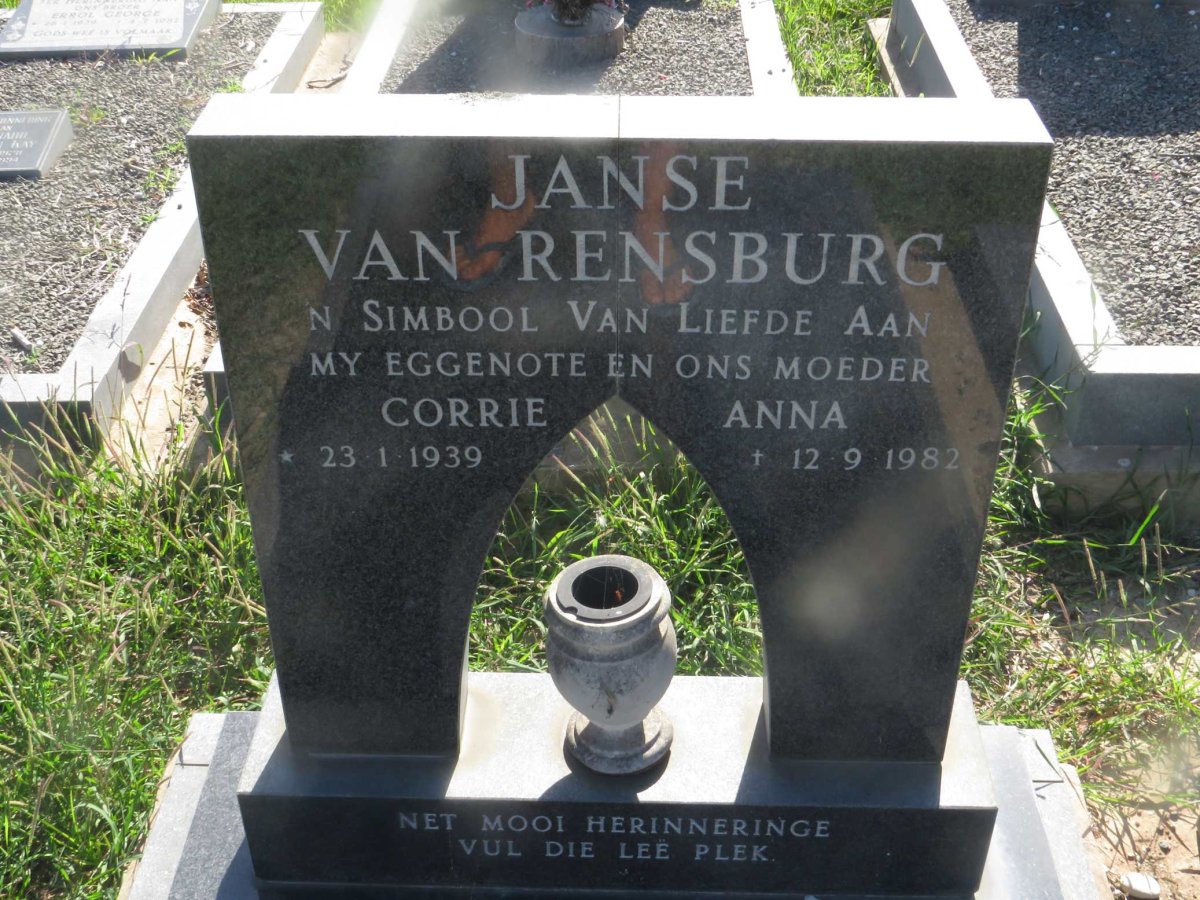 RENSBURG Corrie Anna, Janse van 1939-1982