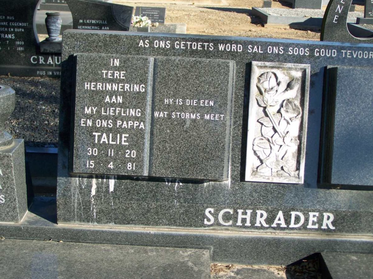SCHRADER Talie 1920-1981