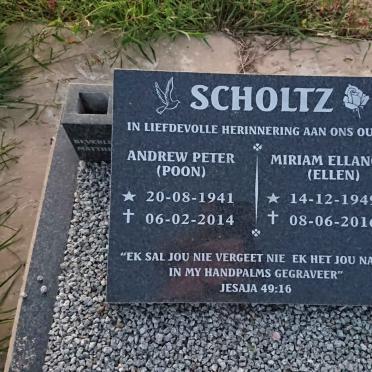 SCHOLTZ Andrew Peter 1941-2014 & Miriam Ellanore 1949-2016