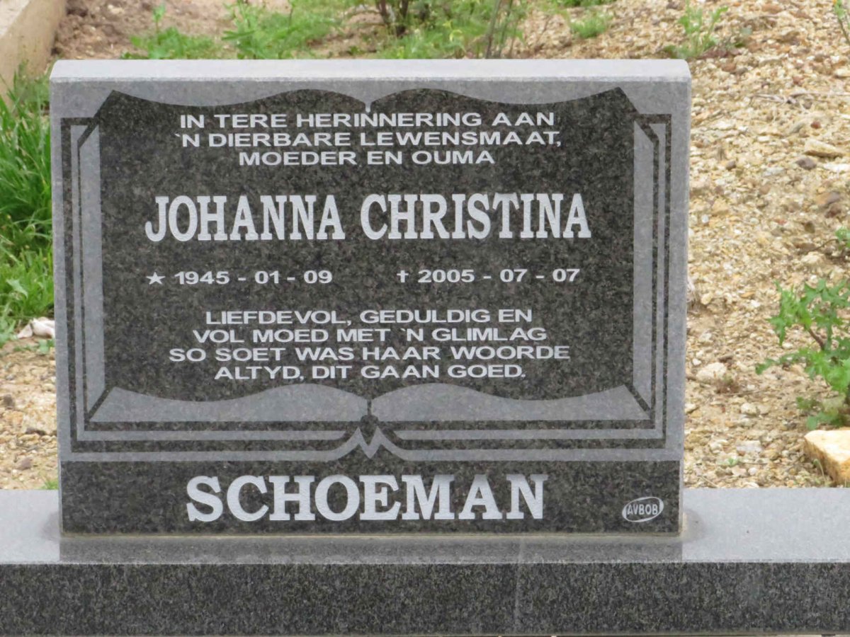 SCHOEMAN Johanna Christina 1945-2005