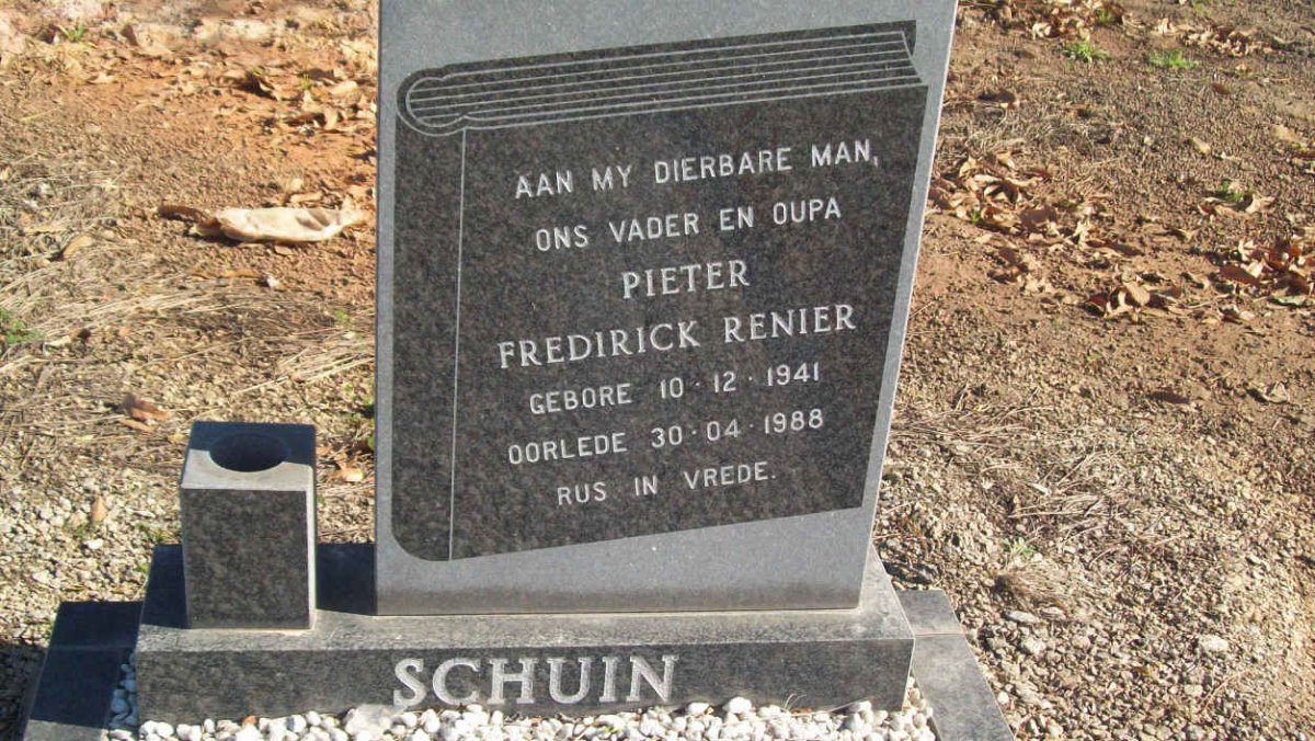 SCHUIN Pieter Fredirick Renier 1941-1988