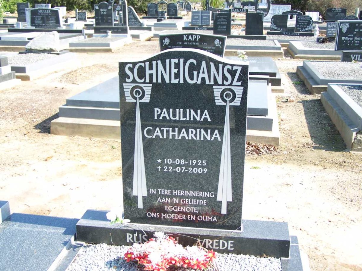 SCHNEIGANSZ Paulina Catharina  1925-2009