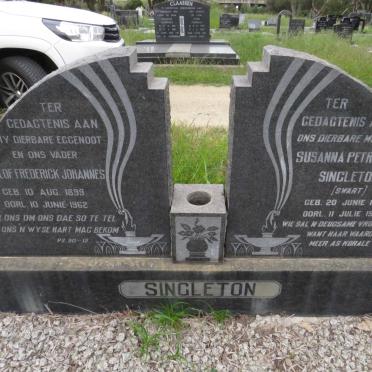 SINGLETON Roelof Frederick Johannes 1899-1962 & Susanna Petronella SWART 1905-1969