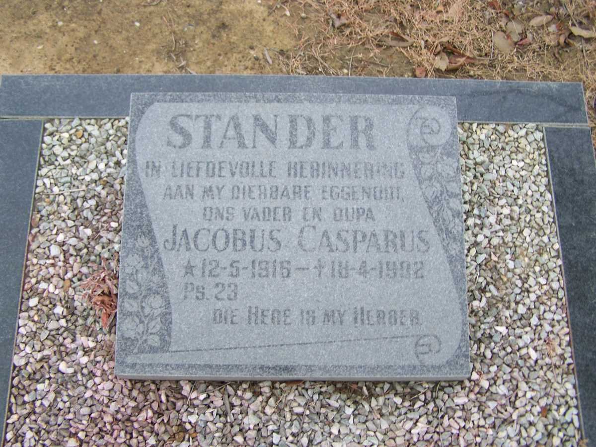 STANDER Jacobus Casparus 1916-1992