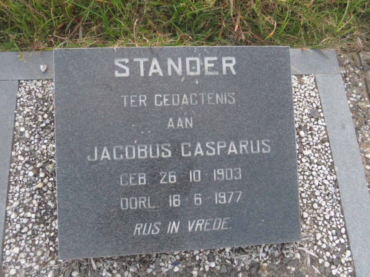 STANDER Jacobus Casparus 1903-1977