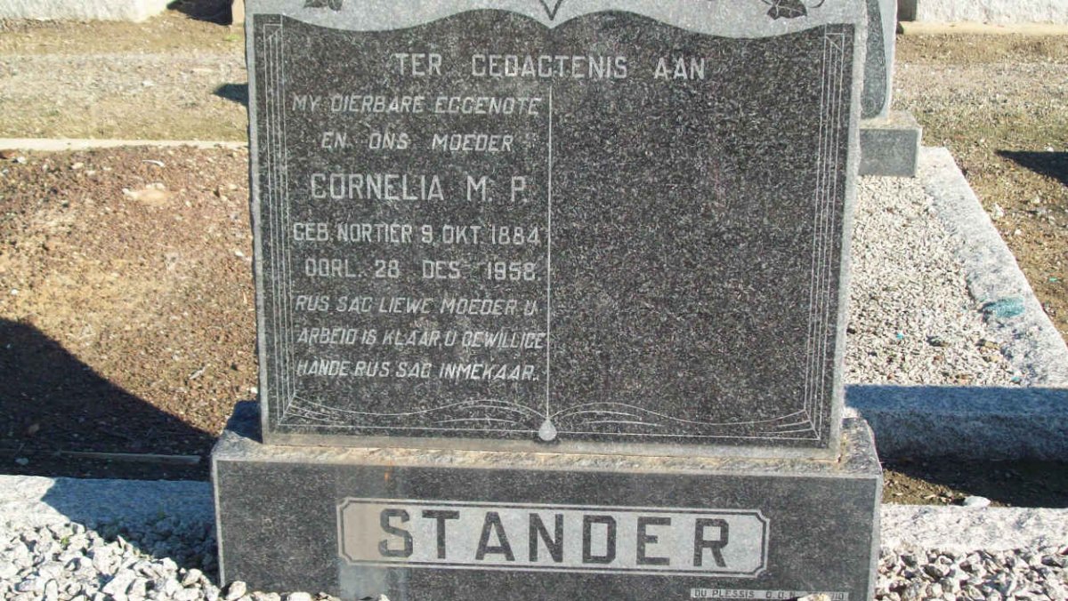 STANDER Cornelia M.P. nee NORTIER 1884-1958
