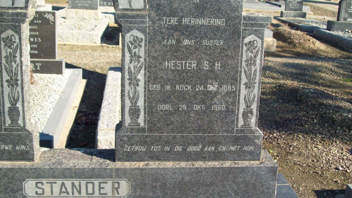 STANDER Hester S.H. nee DE KOCK 1885-1960