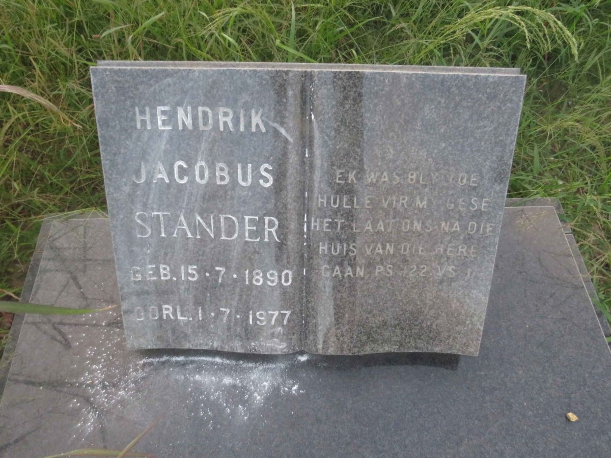 STANDER Hendrik Jacobus 1890-1977