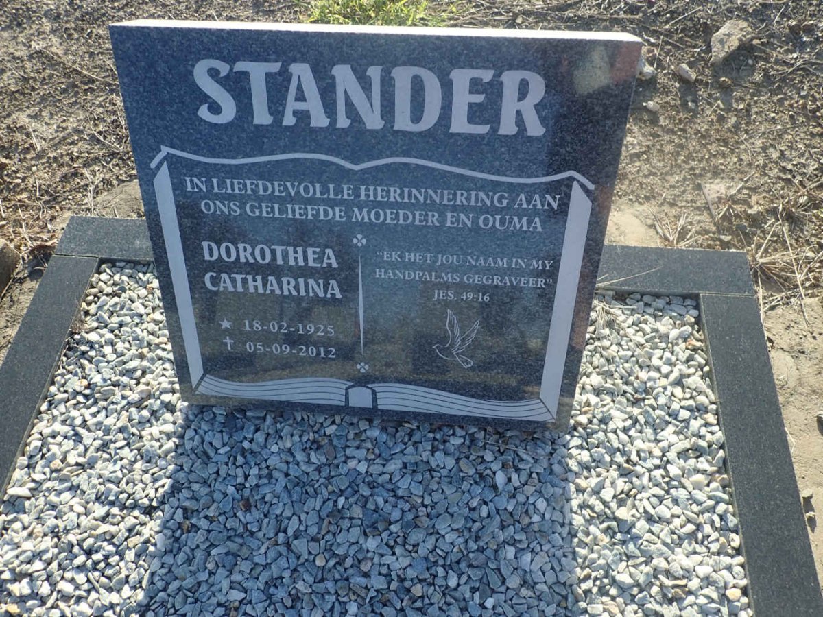 STANDER Dorothea Catharina 1925-2012