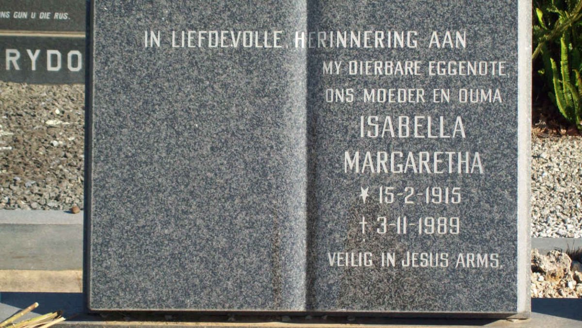 STANDER Isabella Margaretha 1915-1989