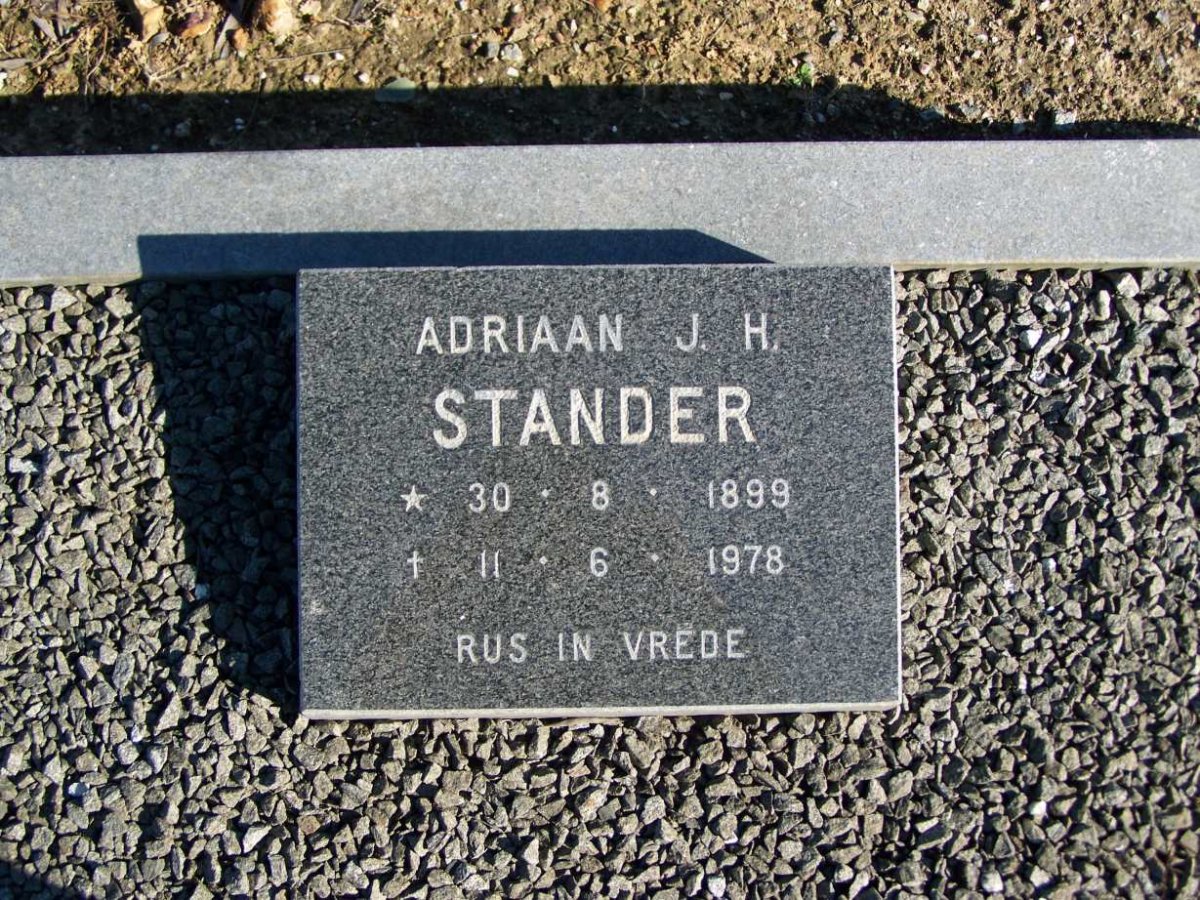 STANDER Adriaan J.H. 1899-1978