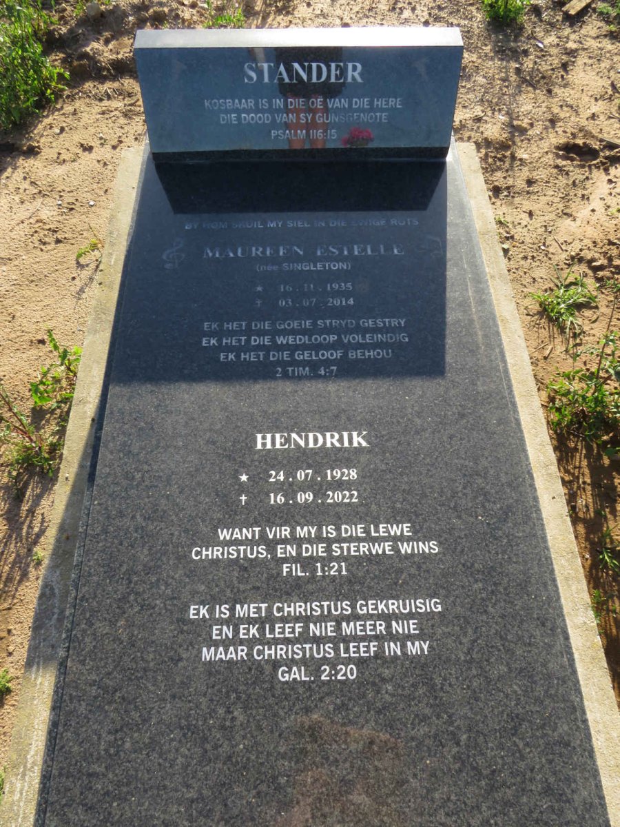 STANDER Hendrik 1928-2022 & Maureen Estelle SINGLETON 1935-2014