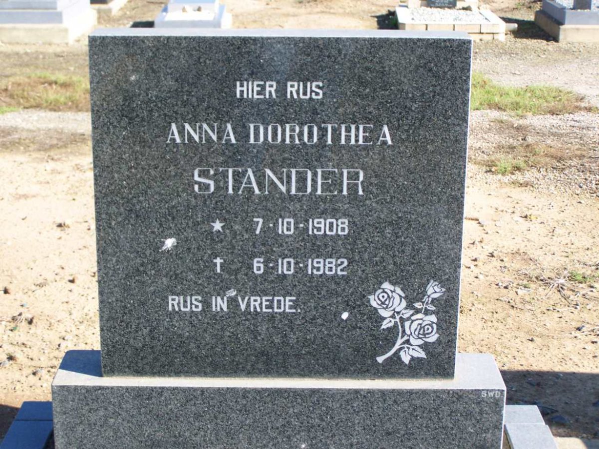 STANDER Anna Dorothea 1908-1982