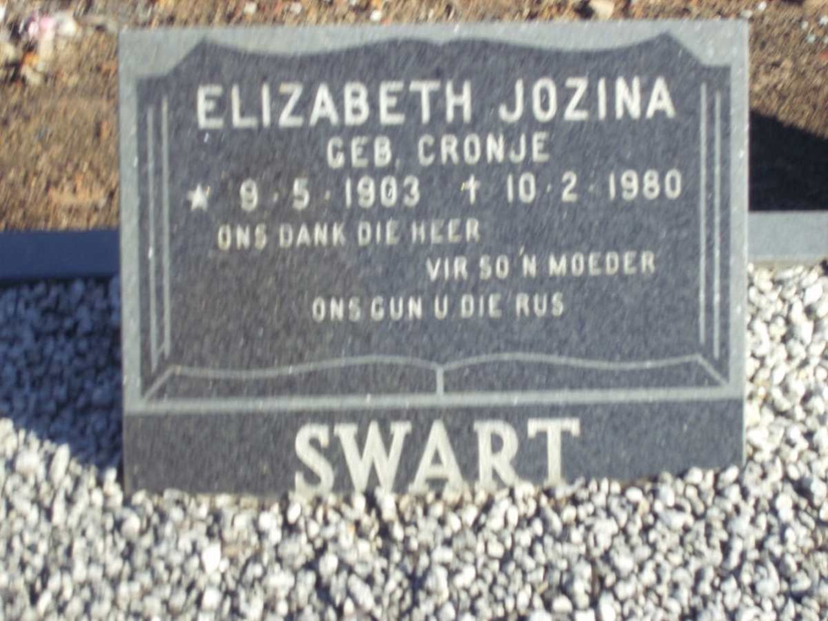 SWART Elizabeth Jozina nee CRONJE 1903-1980