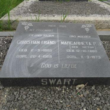 SWART Christian Frans 1885-1968 &amp; Margarheta P.J. VICTOR 1889-1973
