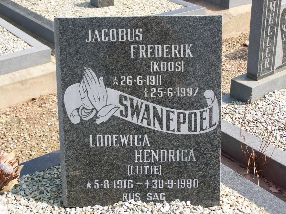 SWANEPOEL Jacobus Frederik 1911-1997 &amp; Lodewica Hendrica 1916-1990