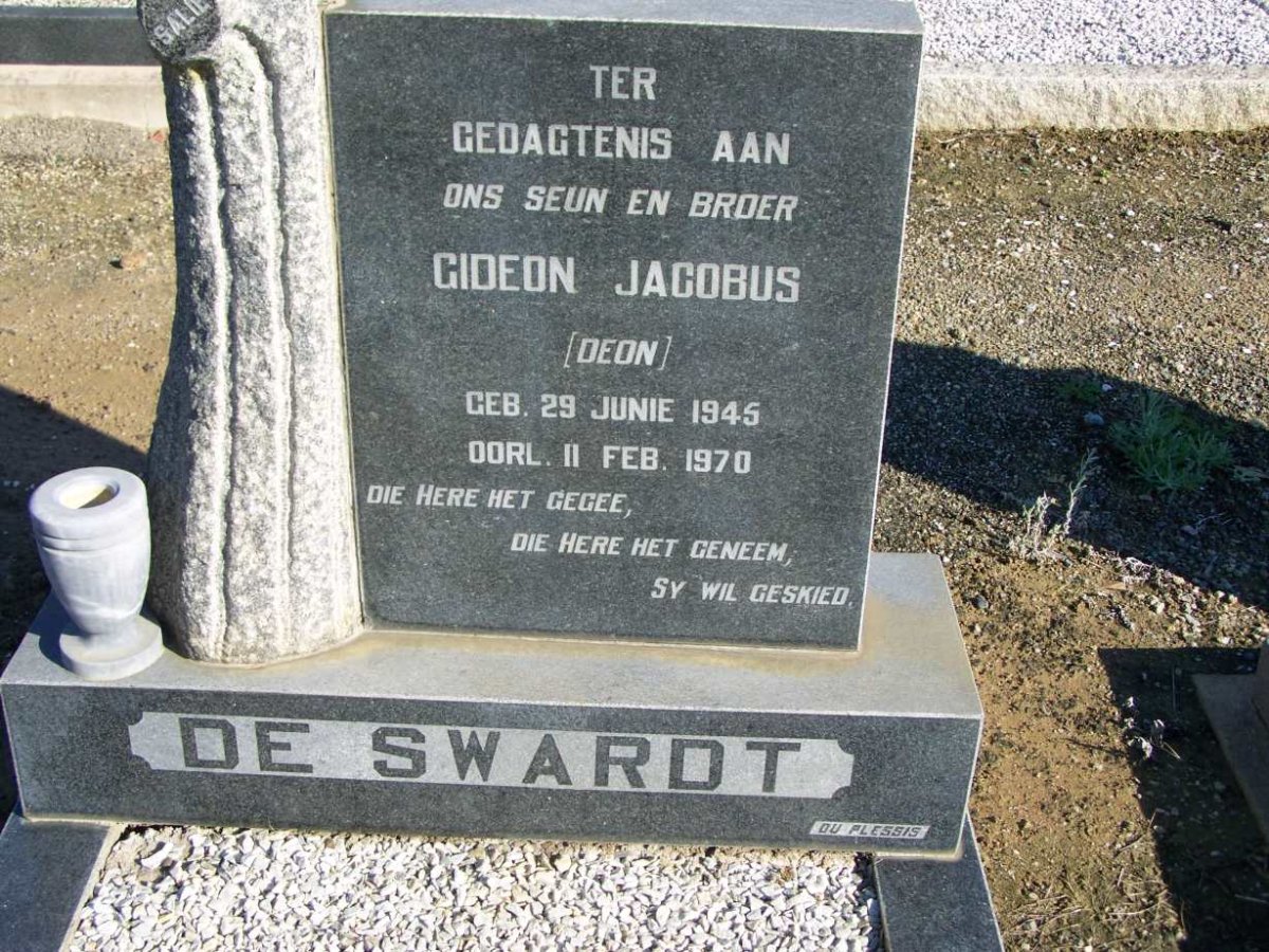 SWARDT Gideon Jacobus, de 1945-1970