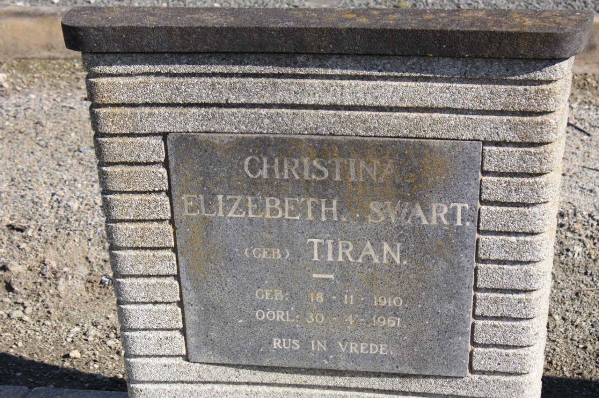 SWART Christina Elizabeth nee TIRAN 1910-1961