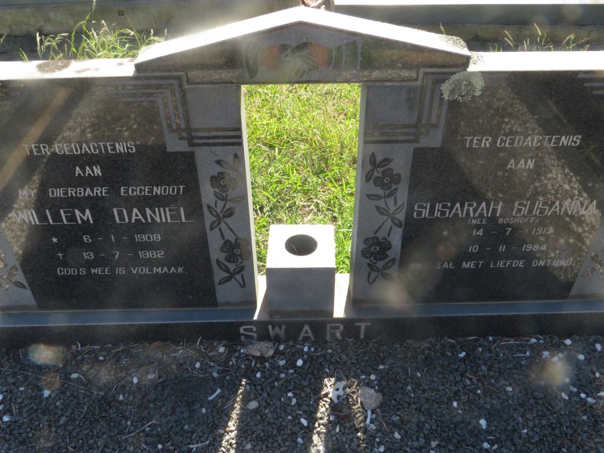SWART Willem Daniel 1908-1982 & Susarah Susanna BOSHOFF 1913-1984