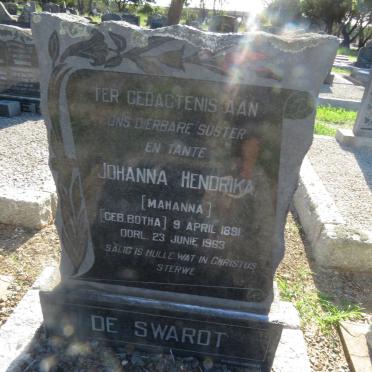 SWARDT Johanna Hendrika, de nee BOTHA 1891-1963