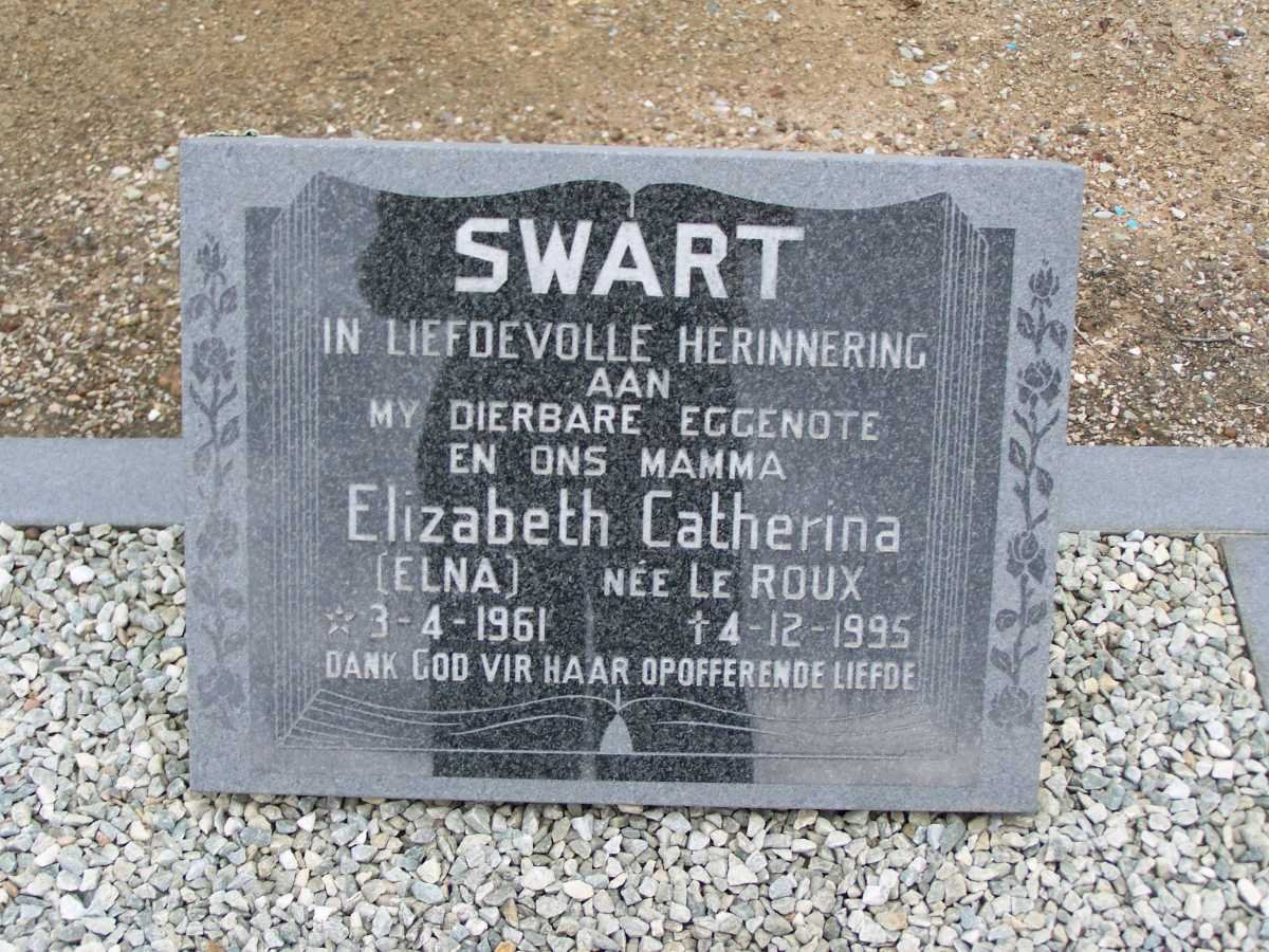 SWART Elizabeth Catherina nee LE ROUX 1961-1995