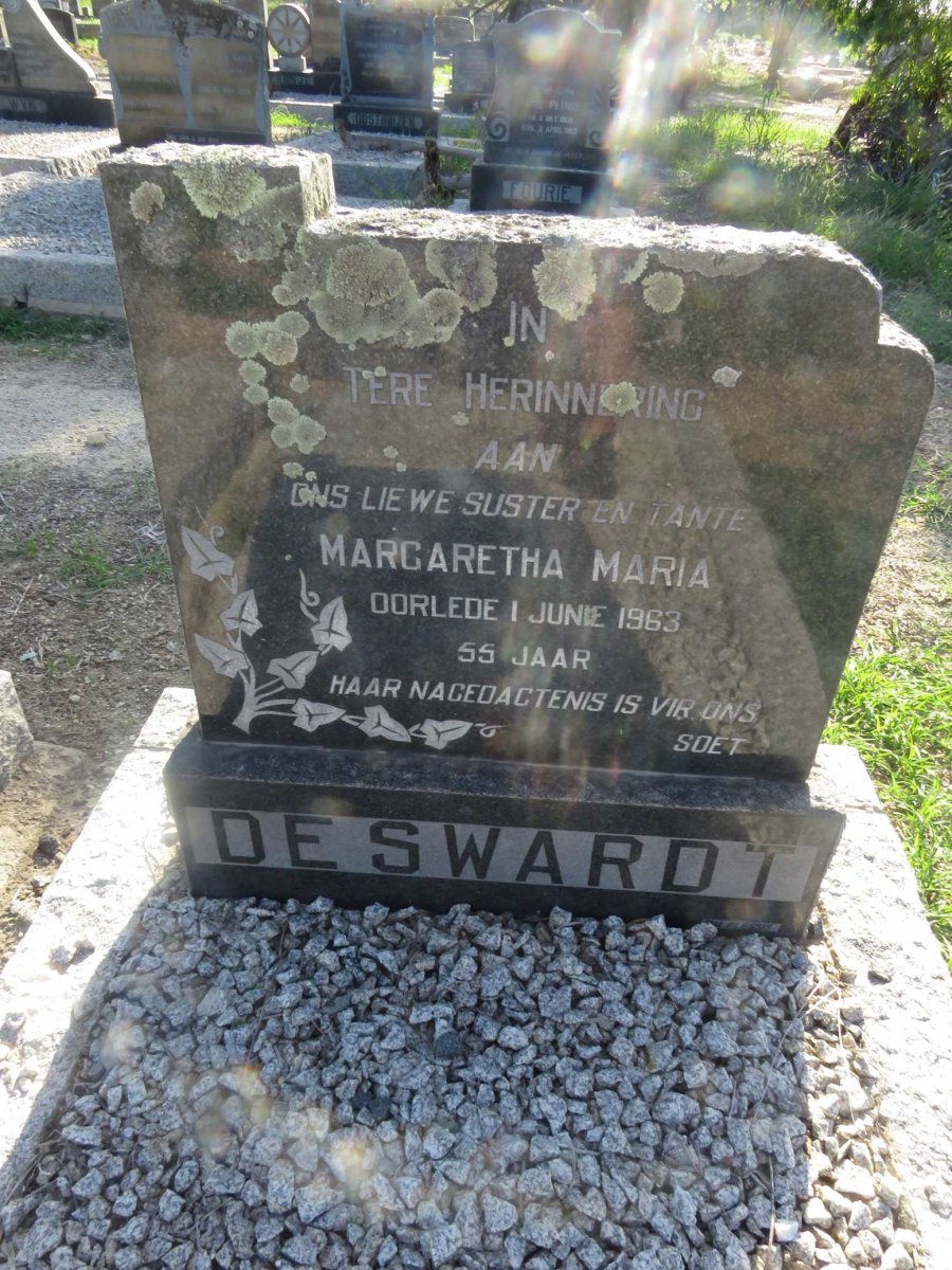 SWARDT Margaretha Maria, de -1963