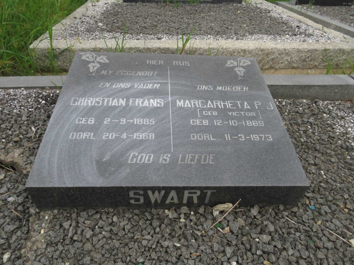 SWART Christian Frans 1885-1968 &amp; Margarheta P.J. VICTOR 1889-1973