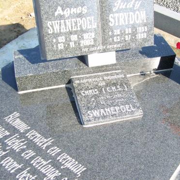 SWANEPOEL C.H.S. 1929-2004 :: SWANEPOEL Agnes 1928-2003 :: STRYDOM Judy 1955-1998