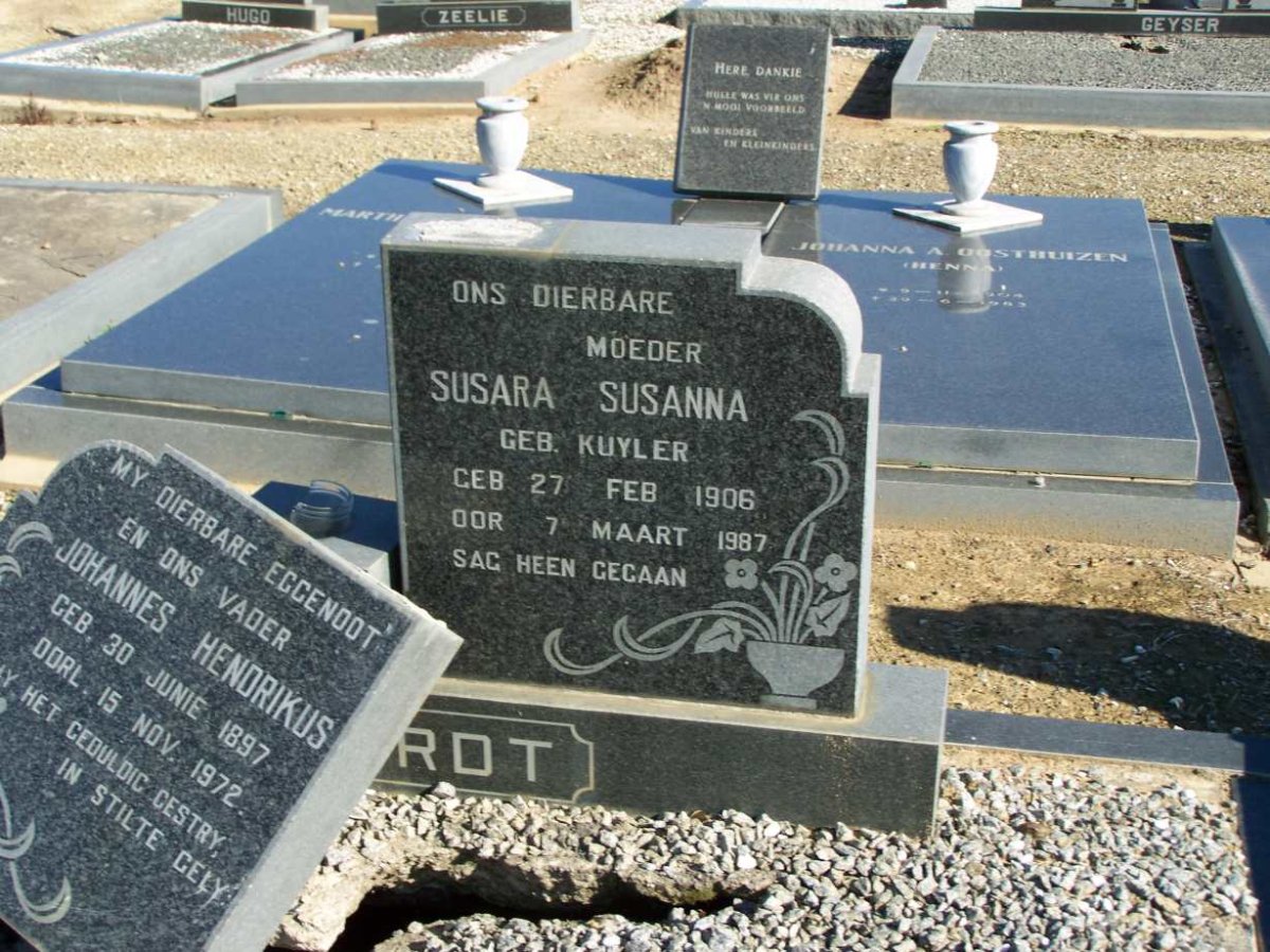 SWARDT Johannes Hendrikus, de 1897-1972 &amp; Susara Susanna KUYLER 1906-1986