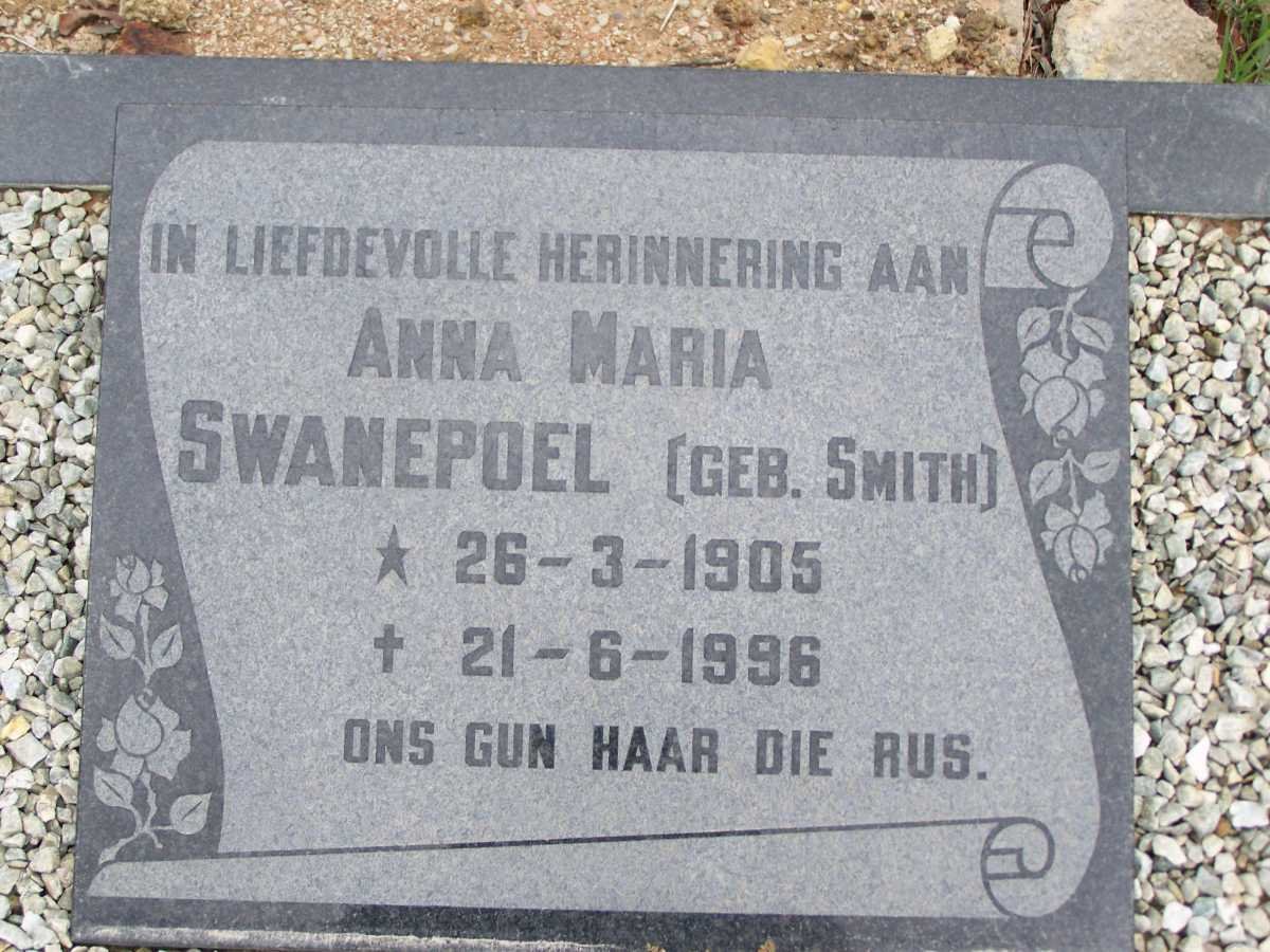 SWANEPOEL Anna Maria nee SMITH 1905-1996