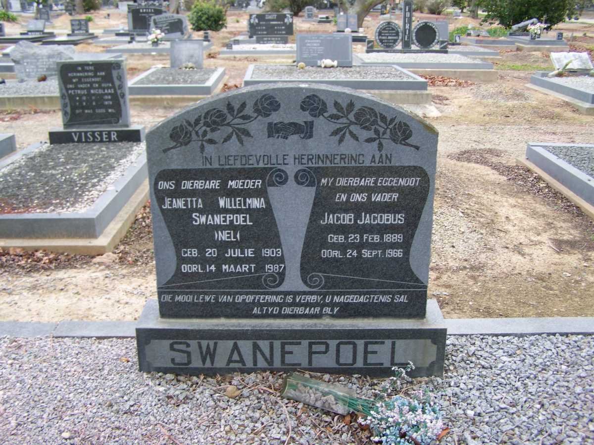 SWANEPOEL Jacob Jacobus 1889-1966 &amp; Jeanetta Wilhelmina NEL 1903-1987