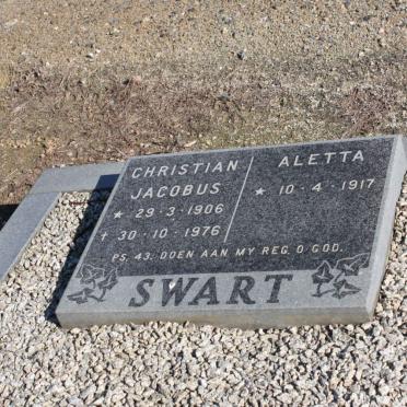 SWART Christian Jacobus 1906-1976 &amp; Aletta 1917-