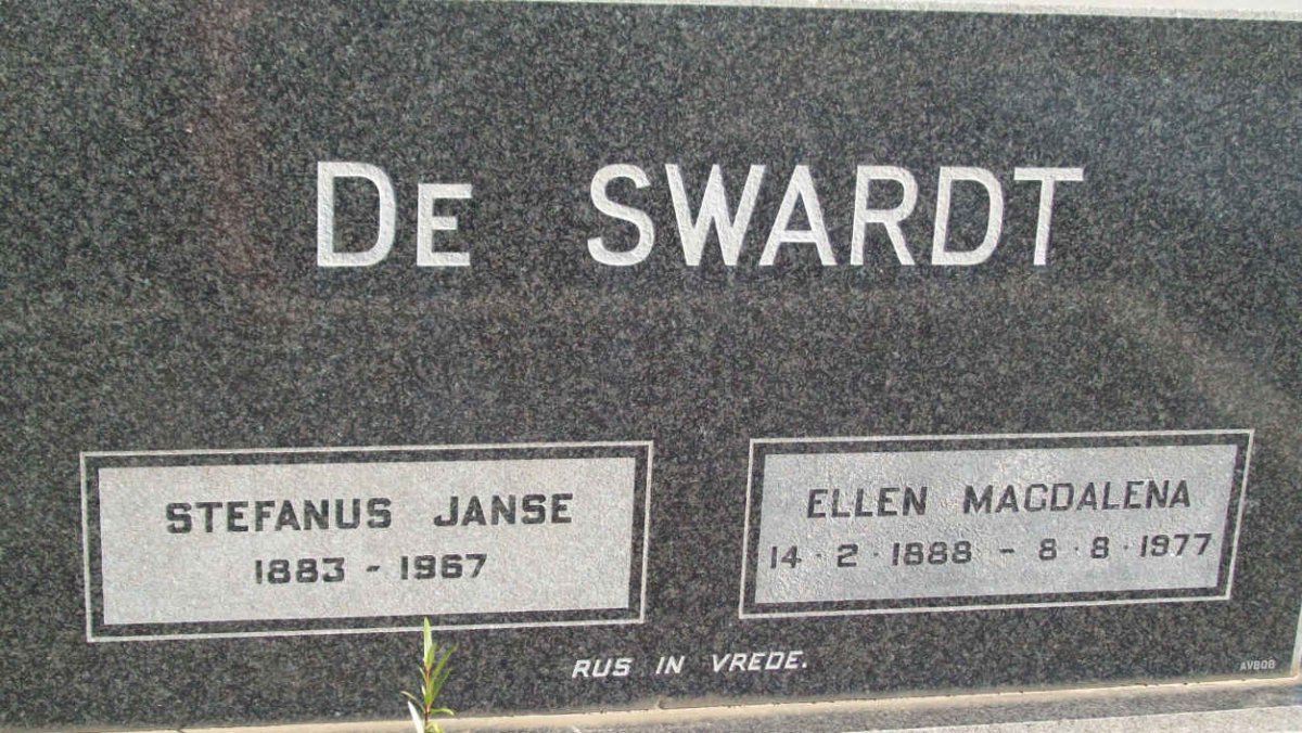 SWARDT Stefanus Janse, de 1883-1967 &amp; Ellen Magdalena 1888-1977