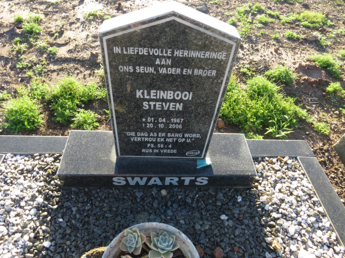 SWARTS Kleinbooi Steven 1967-2006