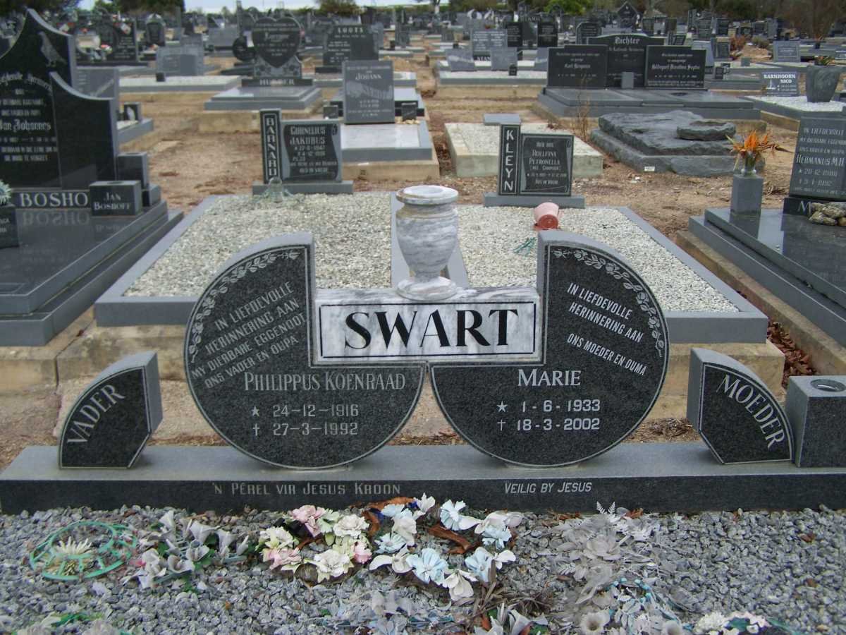 SWART Philippus Koenraad 1916-1992 &amp; Marie 1933-2002