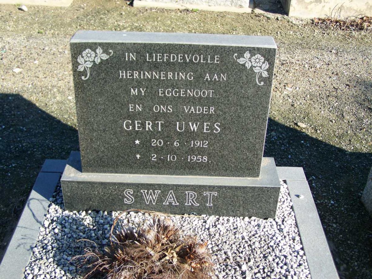 SWART Gert Uwes 1912-1958
