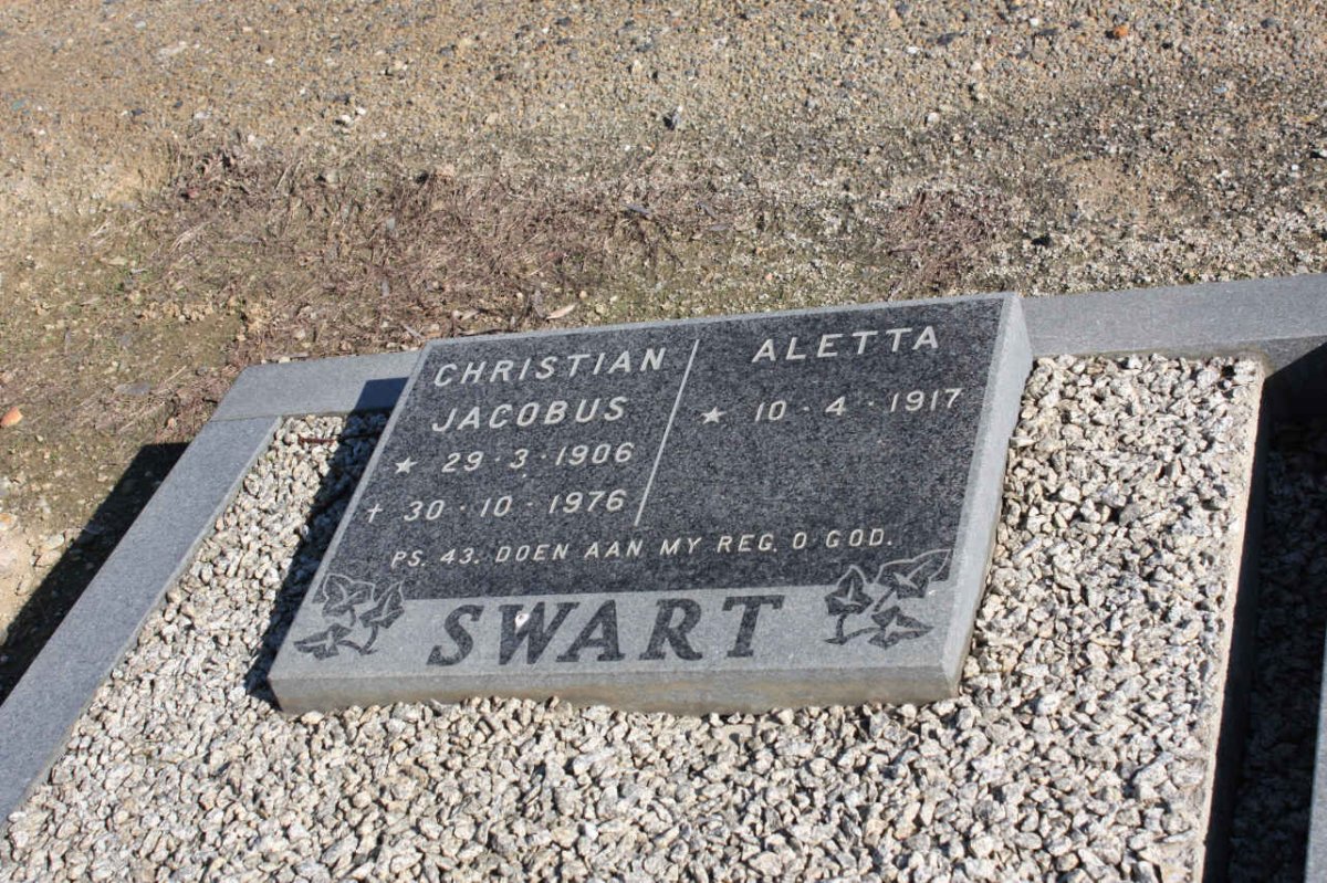 SWART Christian Jacobus 1906-1976 &amp; Aletta 1917-
